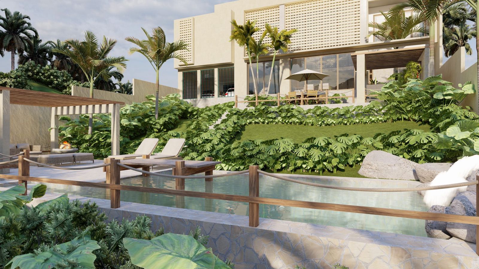 Alberca y paisaje — construcción exterior en Riviera Nayarit