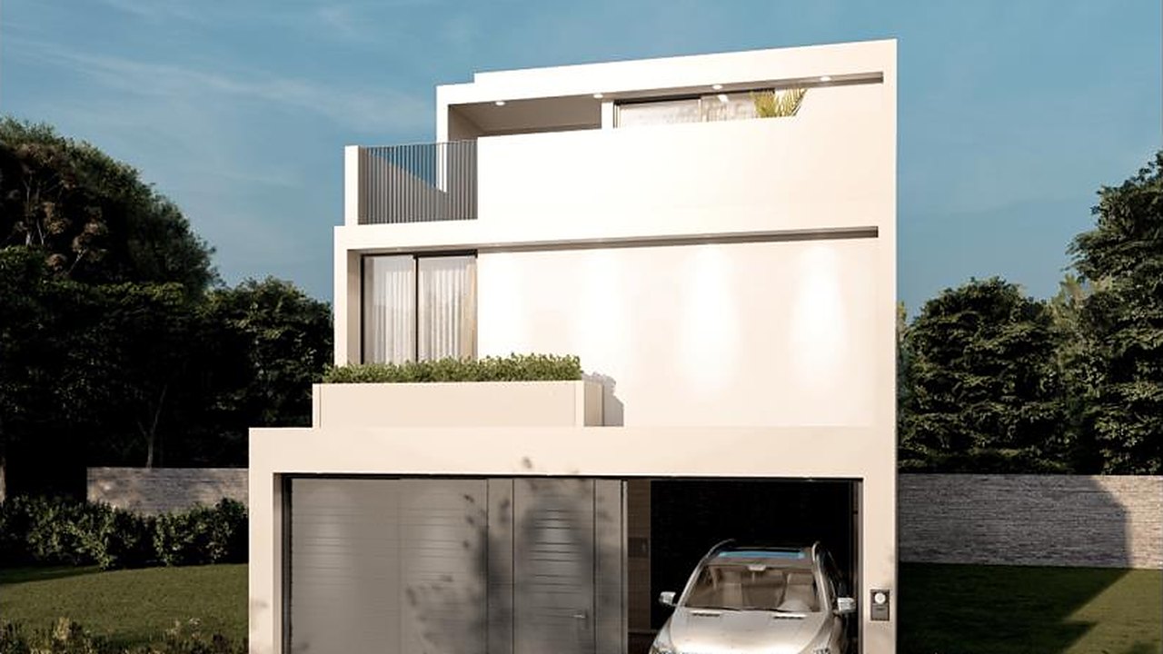 Casa Puertas del Sol — fachada, proyecto residencial de 256 m² en Xalisco, Nayarit