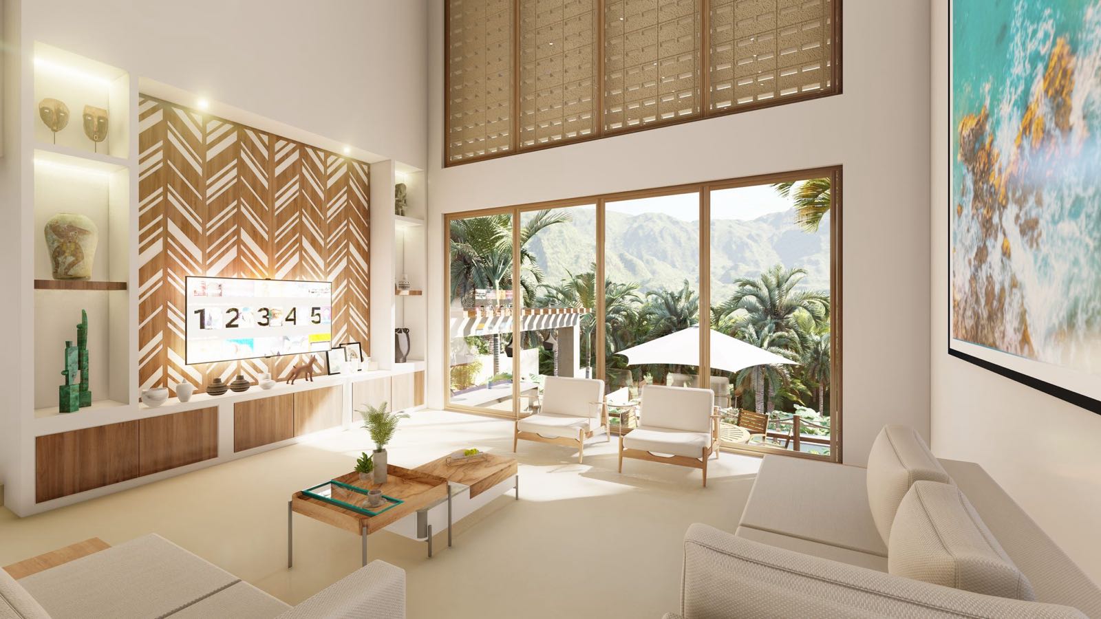 Sala tropical — diseño interior en Nayarit